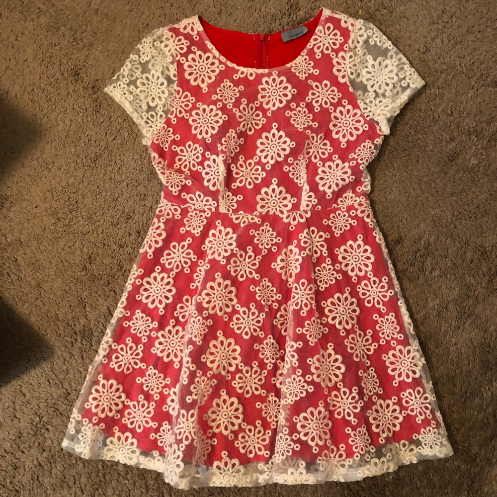 Method Red&White Embroidered Dress